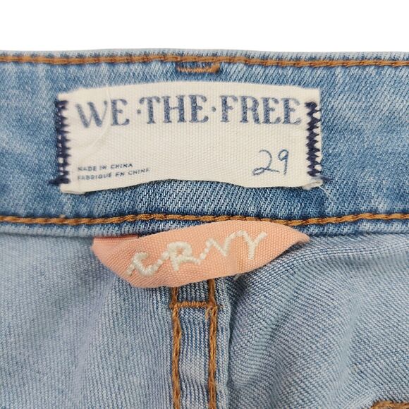 We The Free Jeans Womens 29 Blue Curvy High Rise Super Skinny Light Wash Denim - Picture 8 of 12